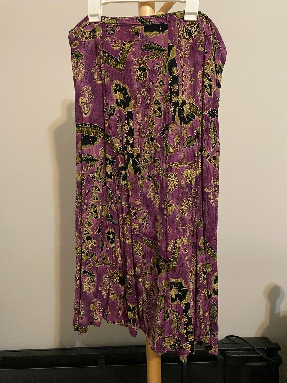 Vintage Sag Harbor Purple and Gold Floral Print Skirt